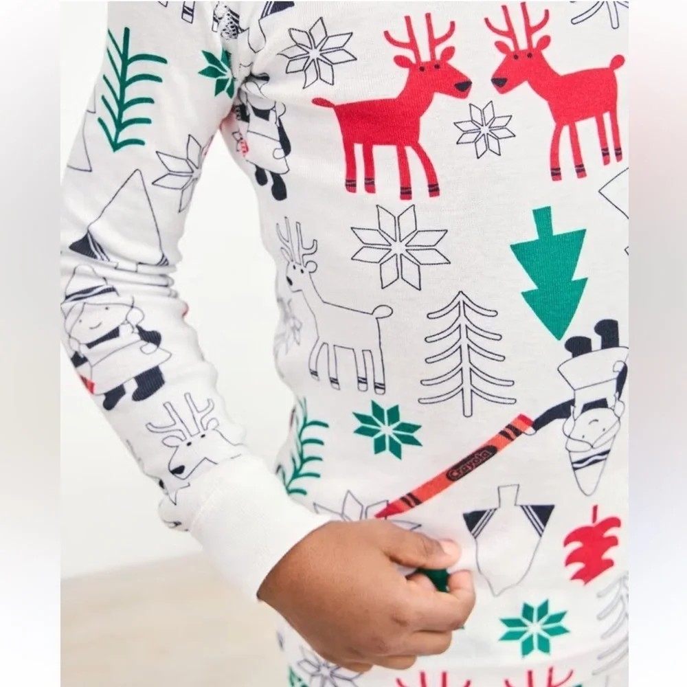 Hanna Anderson Crayola Color Your Own Pajamas long sleeve sleep shirt size 12